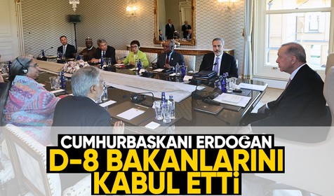 Cumhurbaşkanı Erdoğan, D-8 Ekonomik İşbirliği Teşkilatı Dışişleri Bakanlarını kabul etti