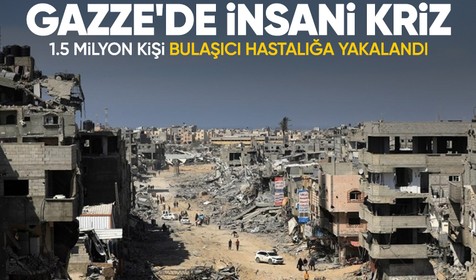 Gazze'de yerinden edilen 1.5 milyon kişi bulaşıcı hastalığa yakalandı