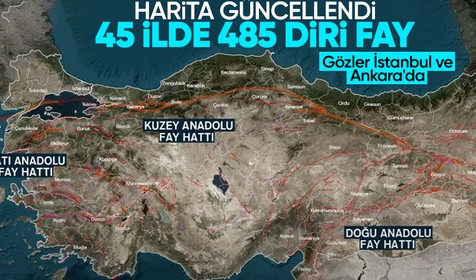 MTA deprem üretebilecek risk haritasını güncelledi: 485 diri fay hattı var