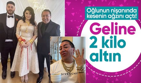 Murat Övüç oğlunun nişanında kesenin ağzını açtı! Geline 2 kilo altın taktı