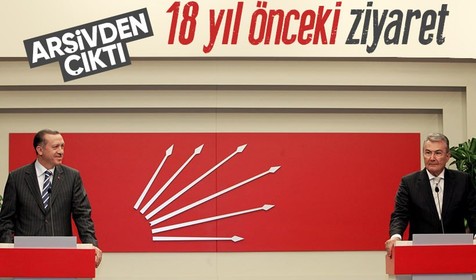 Cumhurbaşkanı Erdoğan'ın 18 yıl önceki CHP ziyaretinde çekilen fotoğraf