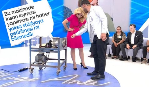 Türkiye günlerdir bu vahşeti konuşuyor! Ceset çekildiği belirtilen kıyma makinesi stüdyoya getirildi