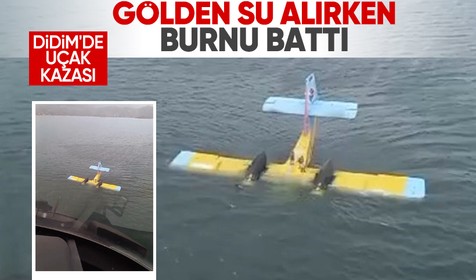 Aydın'da yangın söndürme uçağı göle sert iniş yaptı