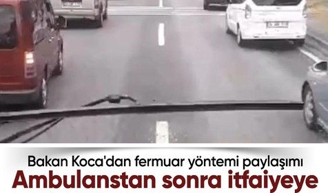 Sağlık Bakanı Koca, fermuar yöntemi uygulayan sürücüleri paylaştı