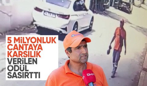 Bakırköy'de bir temizlik görevlisi bulduğu para dolu çantayı teslim etti