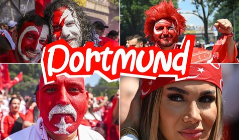 Portekiz maçı öncesi Dortmund'daki Türkler her yeri kırmızı beyaza boyadı