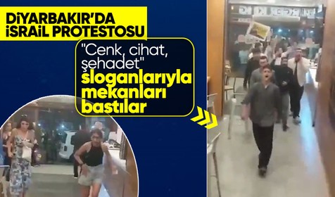 Diyarbakır Sur'da İsrail protestosu! Tekbirlerle Burger King ve Starbucks'a baskın