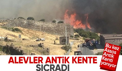 Çanakkale'de makilikte çıkan yangın, antik kente sıçradı