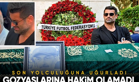 Volkan Demirel, babasını son yolculuğuna gözyaşlarıyla uğurladı