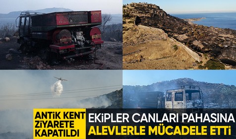 Antik kent bölgesinde 43 futbol sahası büyüklüğünde yer yandı