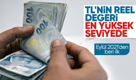 TL'nin reel değeri Eylül 2021'den beri en yüksek seviyede