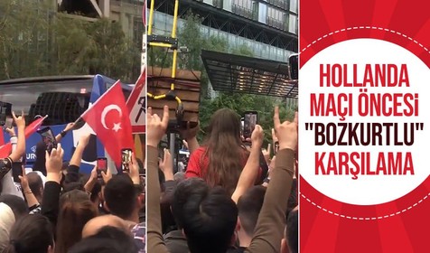 Binlerce taraftar A Milli Takımı "Bozkurt" ile karşıladı