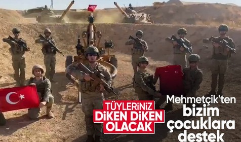 MSB görüntüleri paylaştı! Mehmetçik'ten millilere destek videosu