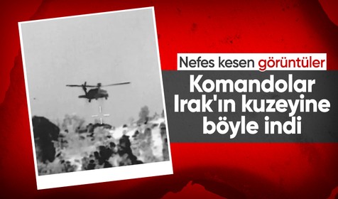 Zorlu araziye komando indirme görüntüleri nefes kesti