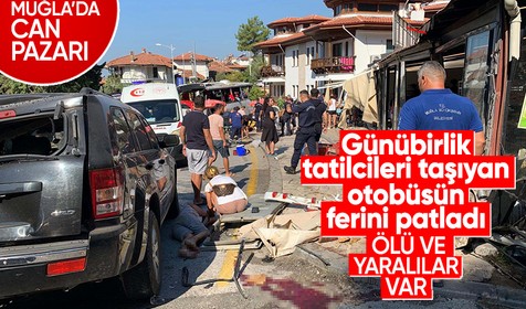 Muğla'da can pazarı! Günübirlik tatilcileri taşıyan tur otobüsünün freni patladı: 2 ölü, 32 yaralı