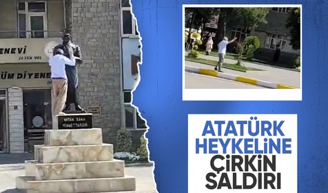 Elazığ'da Atatürk heykeline taşlı saldırı!