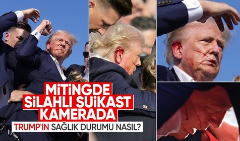 Eski ABD Başkanı Trump'a miting sırasında saldırı girişimi kamerada! Sağlık durumu nasıl?