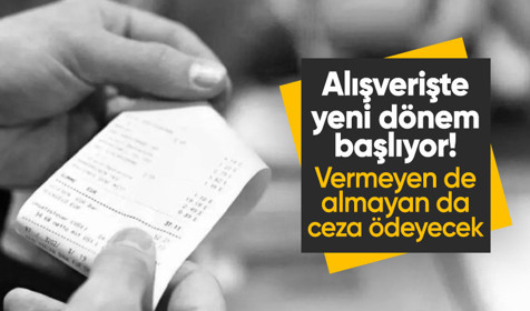 Alışverişte fiş vermeyen de almayan da ceza ödeyecek