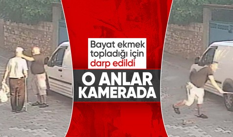 İzmir'de bayat ekmek topladığı için darp edildi, o anlar kamera