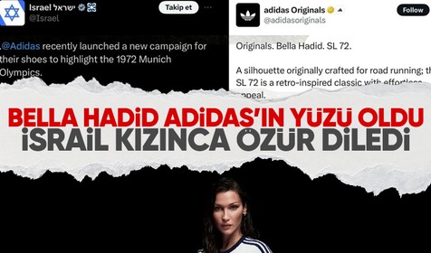 Bella Hadid marka yüzü olduğu için Adidas İsrail'den özür diledi