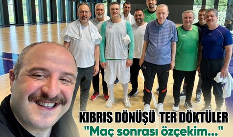 Cumhurbaşkanı Erdoğan, Kıbrıs dönüşü milletvekilleriyle basketbol sahasında ter attı