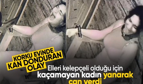 Rusya'daki korku evinde 2 kadın yanarak can verdi! Sandalyeye bağlı oldukları için kaçamadılar