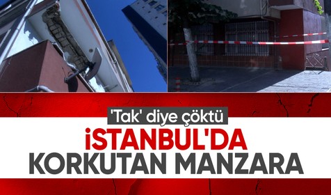 Bayrampaşa'da 48 yıllık binanın balkonu çöktü