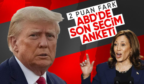 ABD'de son ankette Donald Trump, Kamala Harris'i 2 puan geride bıraktı