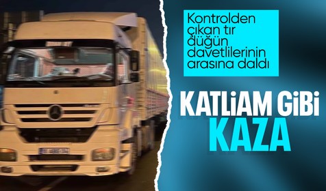 Batman'da facia! Kontrolden çıkan tır düğün davetlilerinin arasına daldı