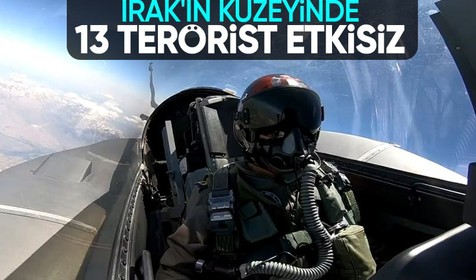 Irak'ın kuzeyinde 13 terörist etkisiz hale getirildi