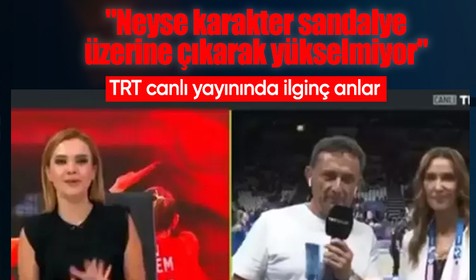 TRT canlı yayınında ilginç anlar! Başak Koç'tan Kerem Öncel'e: Karakter sandalye üzerine çıkarak yükselmiyor