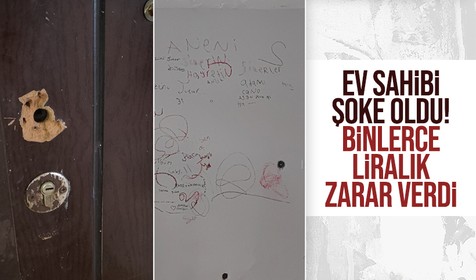 Evini kiraya veren gurbetçi şok içinde kaldı: Duvarlara küfür yazıp odaları harabeye çevirmişler