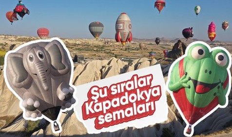 18 ülkenin figürlü sıcak hava balonları Kapadokya semalarında uçtu