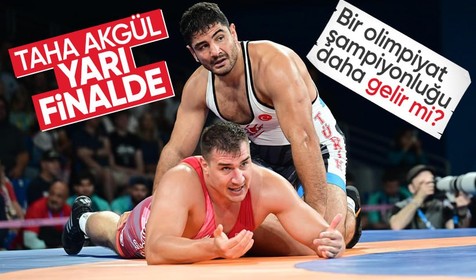 Milli güreşçi Taha Akgül, yarı finalde