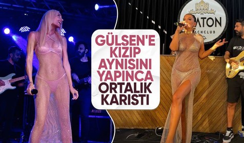 Gülşen'i eleştiren Demet Akalın'ın transparan kıyafetle sahneye çıkması gündem oldu