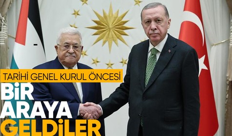 Cumhurbaşkanı Erdoğan, Filistin Devlet Başkanı Abbas ile bir araya geldi
