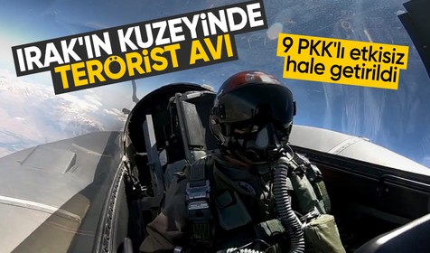 Irak'ın kuzeyinde 9 PKK'lı terörist etkisiz hale getirildi