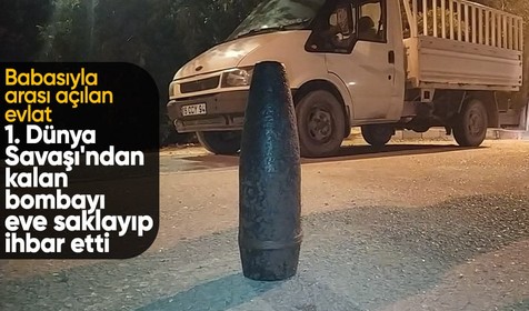 Oğlu ihbar etti; evinin altından patlamamış mühimmat çıktı