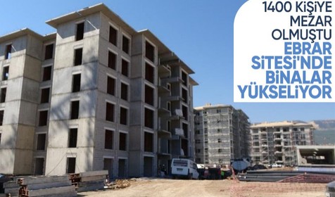 6 Şubat depreminde yıkılan Ebrar sitesinde çalışmalar hızla sürüyor