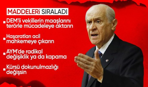 Bahçeli'den DEM'e: Maaşları kesilsin, haşaratlar mahkemeye çıksın