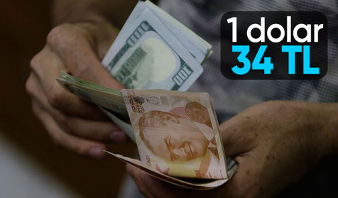 Dolar 34 lira oldu