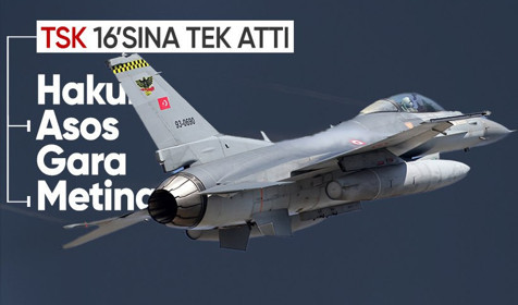Irak'ın kuzeyinde 16 terörist etkisiz hale getirildi
