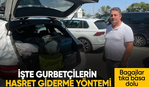 Dönüşe geçen gurbetçiler memleketlerinden aldıkları yiyecekleri de bagajlarında götürüyor