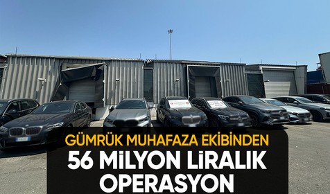 Mersin'de yapılan operasyonda Ticaret Bakanlığı Gümrük Muhafaza ekipleri,yaklaşık 56 milyon lira değerinde çalıntı araç ele geçirdi.