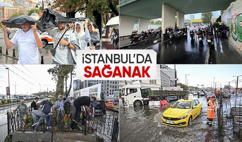 İstanbul'da sağanak etkili oldu! Bazı yollar göle döndü