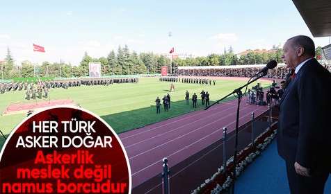 Cumhurbaşkanı Erdoğan Kara Harp Okulu mezuniyetinde konuştu: Askerlik namus borcudur