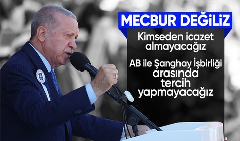 Cumhurbaşkanı Erdoğan: AB ile Şanghay İşbirliği arasında tercih yapmayacağız