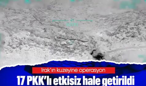 Irak'ın kuzeyinde gerçekleştirilen operasyonda 17 terörist öldürüldü