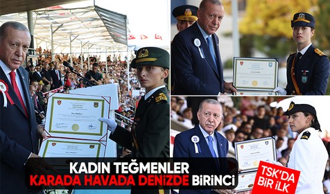 TSK'da bir ilk! Kara, Hava ve Deniz'de kadın teğmenler birinci