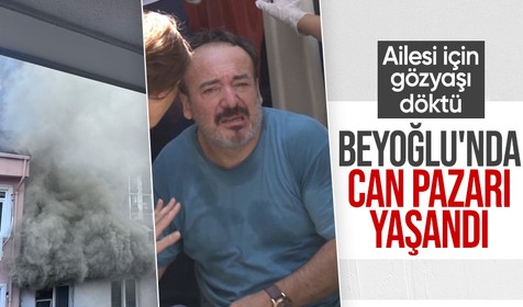 Beyoğlu'nda 3 katlı binada yangın: Eşi ve çocuklarına ulaşamayan baba gözyaşlarına boğuldu